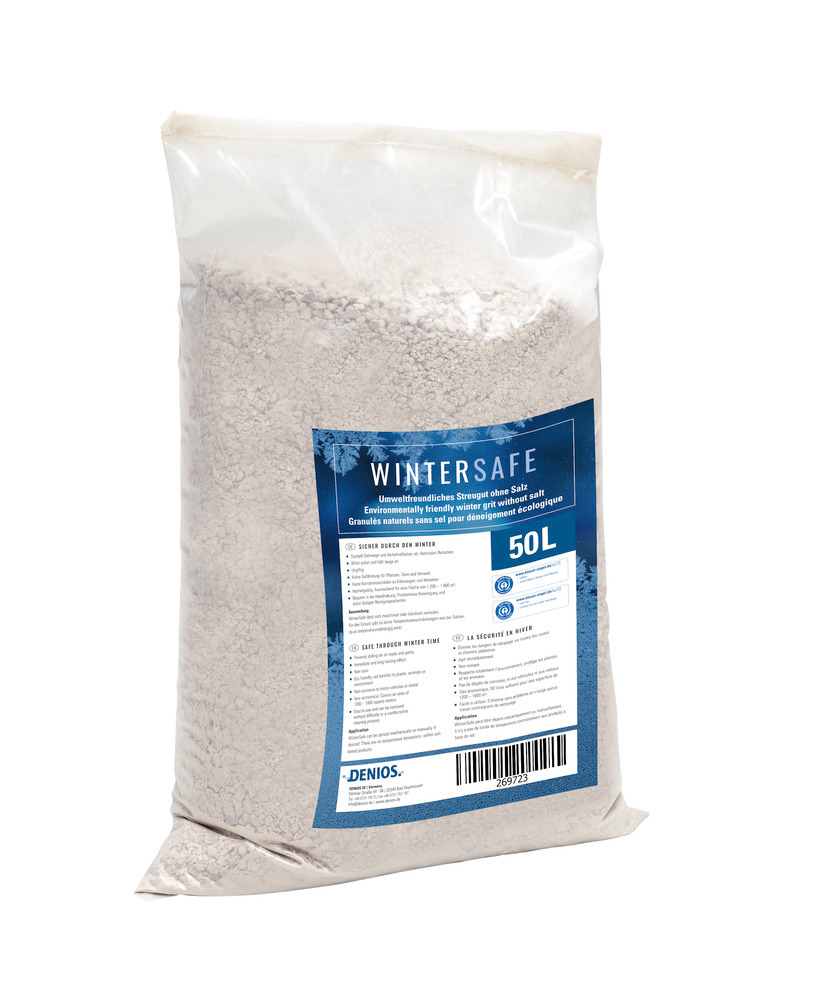 Posypový materiál WinterSafe bez soli, protišmykový, ekologický, vrece 50 l - 3