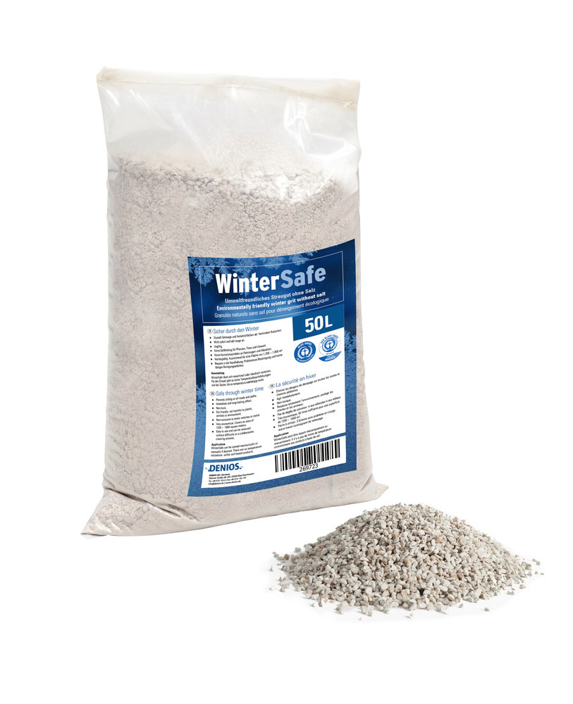 Saltfrit grus WinterSafe, miljøvenlig, skridsikker, 50 liters sæk - 1