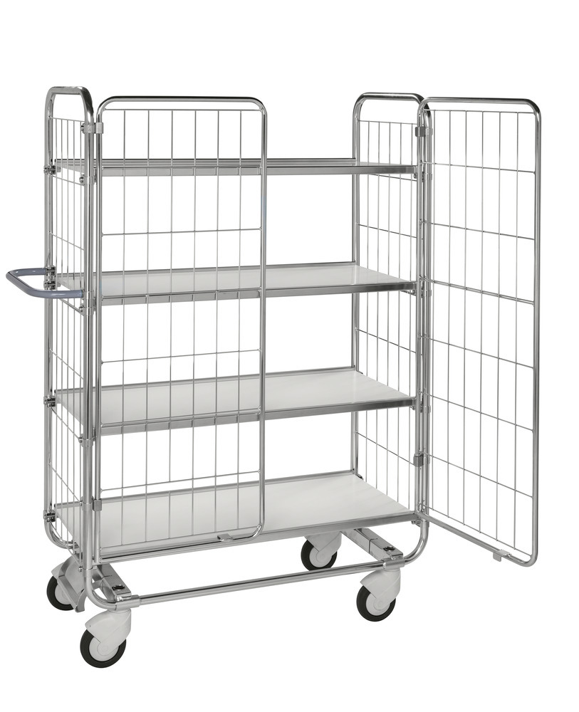 Mesh doors, 1 pair, for tiered trolley KM with 4 shelves and L 1395 mm - 1