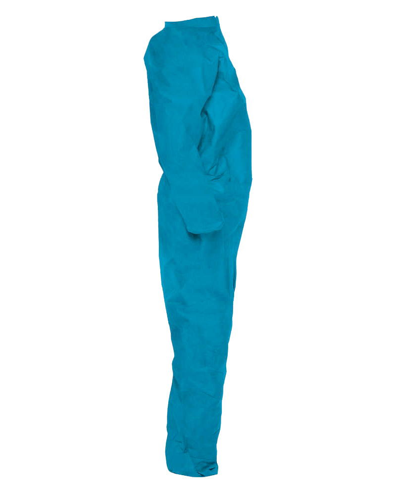 Kleenguard Coverall - No Elastic - Large - Blue - Anti-Static - Microforce Barrier Fabric - 3