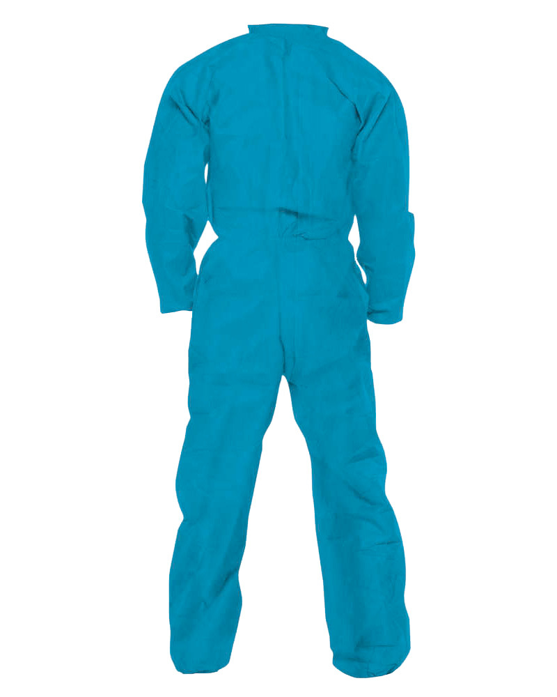 Kleenguard Coverall - No Elastic - Large - Blue - Anti-Static - Microforce Barrier Fabric - 2
