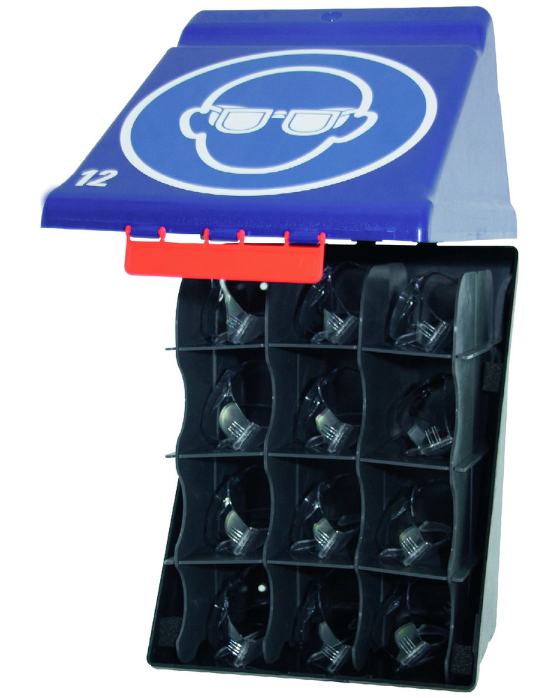 Maxibox, for storing 12 pairs of safety glasses, blue - 1