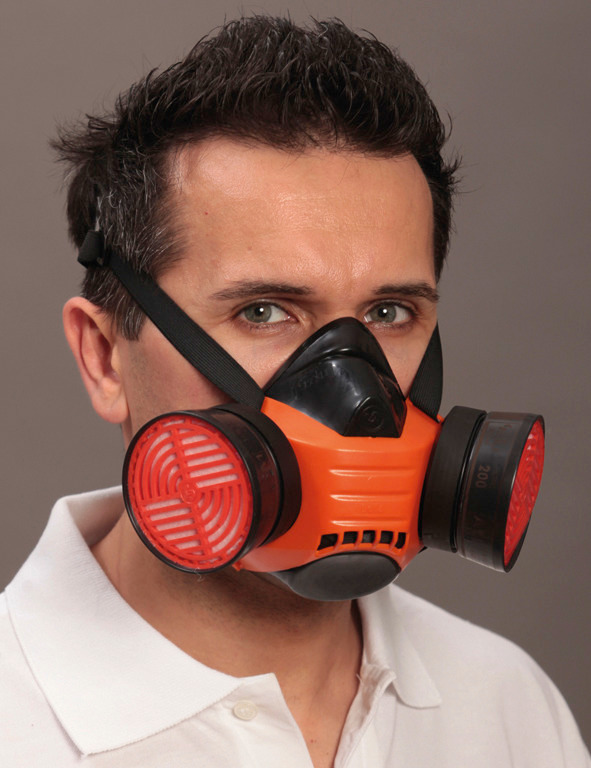 Demi-masque de protection Beta, forme anatomique, sans filtre, rouge, conforme EN 140 - 1