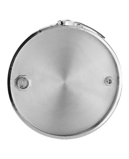 Stainless steel lidded drum, 120 litres - 2