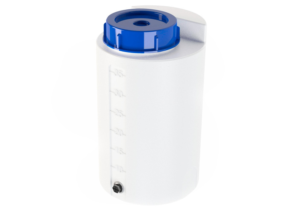 Lagrings- och dos.behållare av polyeten (PE), volym 35 liter, naturtransparent - 1