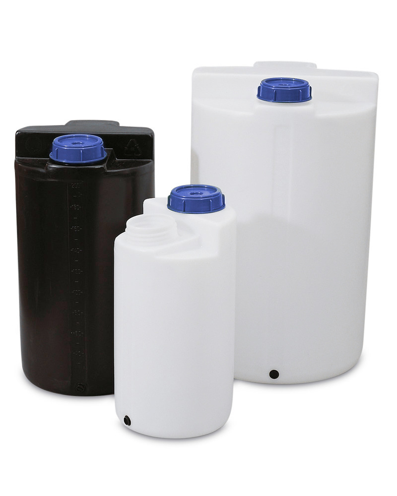 Lager- og doseringsbeholder i polyetylen (PE), 300 liters volumen, transparent - 1