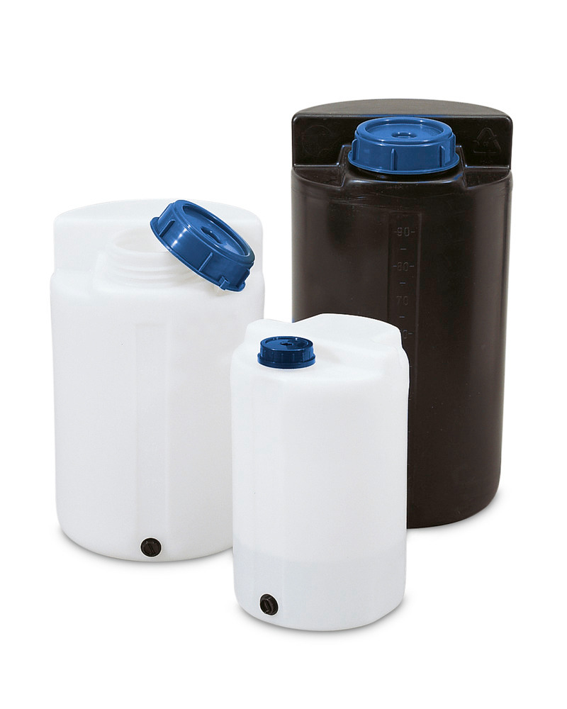 Lager- und Dosierbehälter aus Polyethylen (PE), 60 Liter Volumen, schwarz - 1