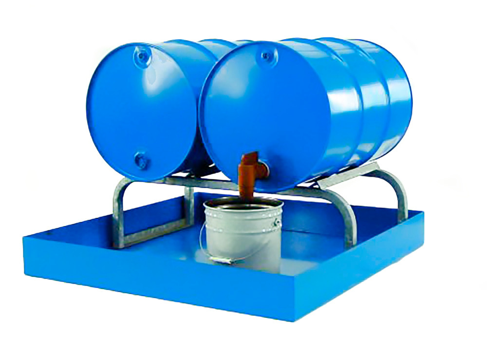 Drum Cradle - Horizontal Drum Storage - 2 Drum Capacity - Steel Construction - Easy Dispensing - 4