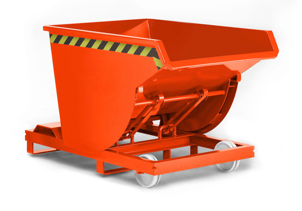 Tipcontainer af stål, 1000 liters volumen, orange - 1