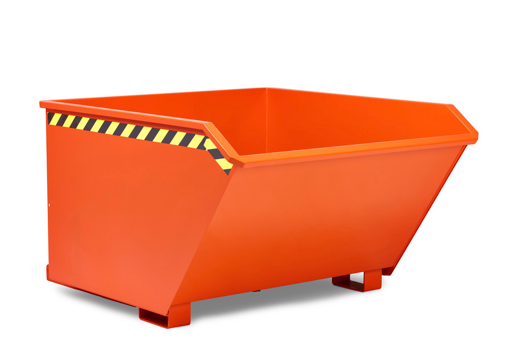 Tippcontainer av stål, volym 500 liter, orange - 1