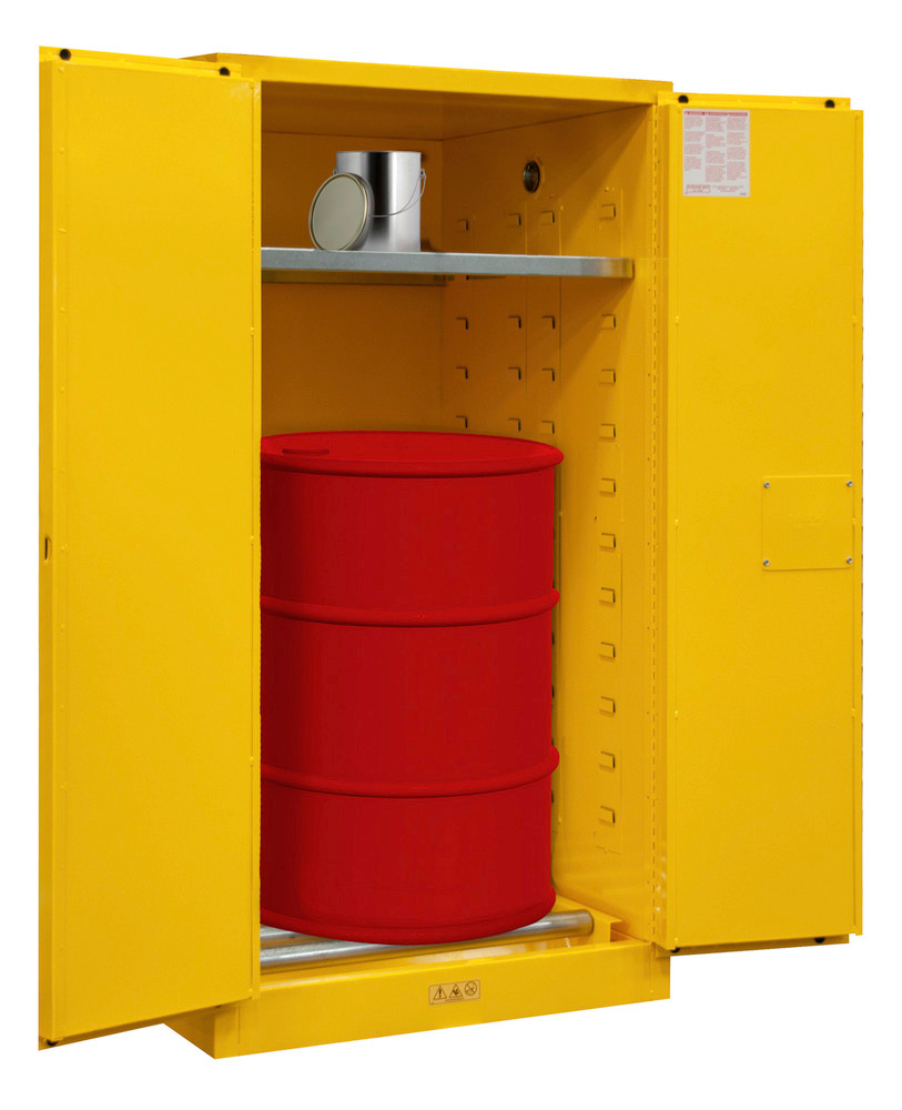 Flammable Safety Cabinet - 55 Gallon Drum, Vertical - FM Approved - Self-Closing Door - 1055SDSR-50 - 1