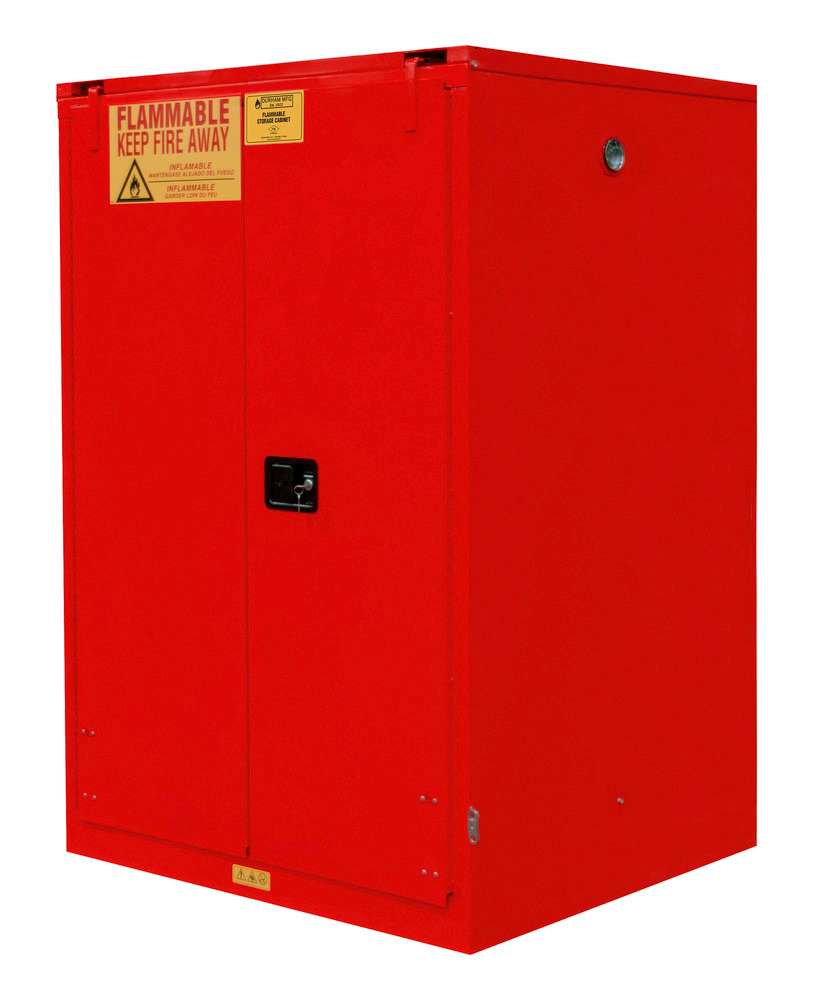 Flammable Safety Cabinet - 60 Gallon  - FM Approved - Self-Closing Door - Red - 1060S-17 - 3