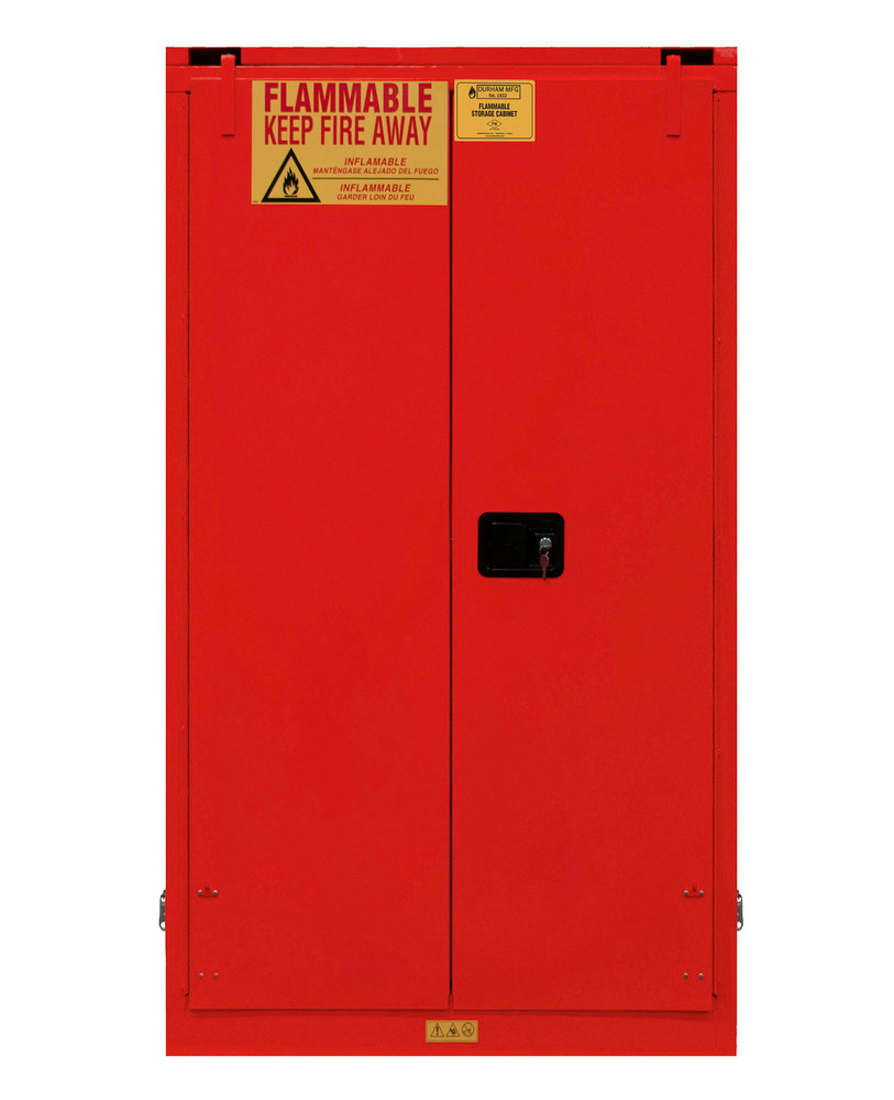 Flammable Safety Cabinet - 60 Gallon  - FM Approved - Self-Closing Door - Red - 1060S-17 - 2
