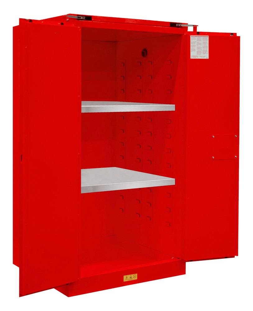 Flammable Safety Cabinet - 60 Gallon  - FM Approved - Self-Closing Door - Red - 1060S-17 - 1