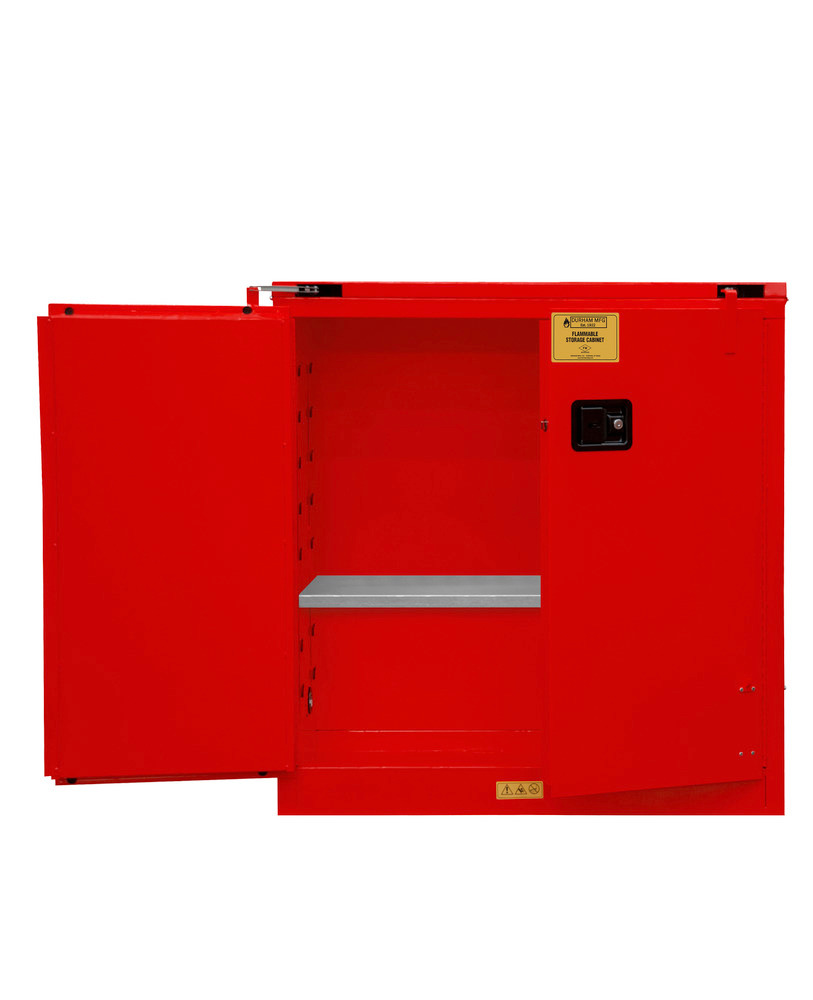 Flammable Safety Cabinet - 30 Gallon  - FM Approved - Self-Closing Door - Red - 1030S-17 - 4