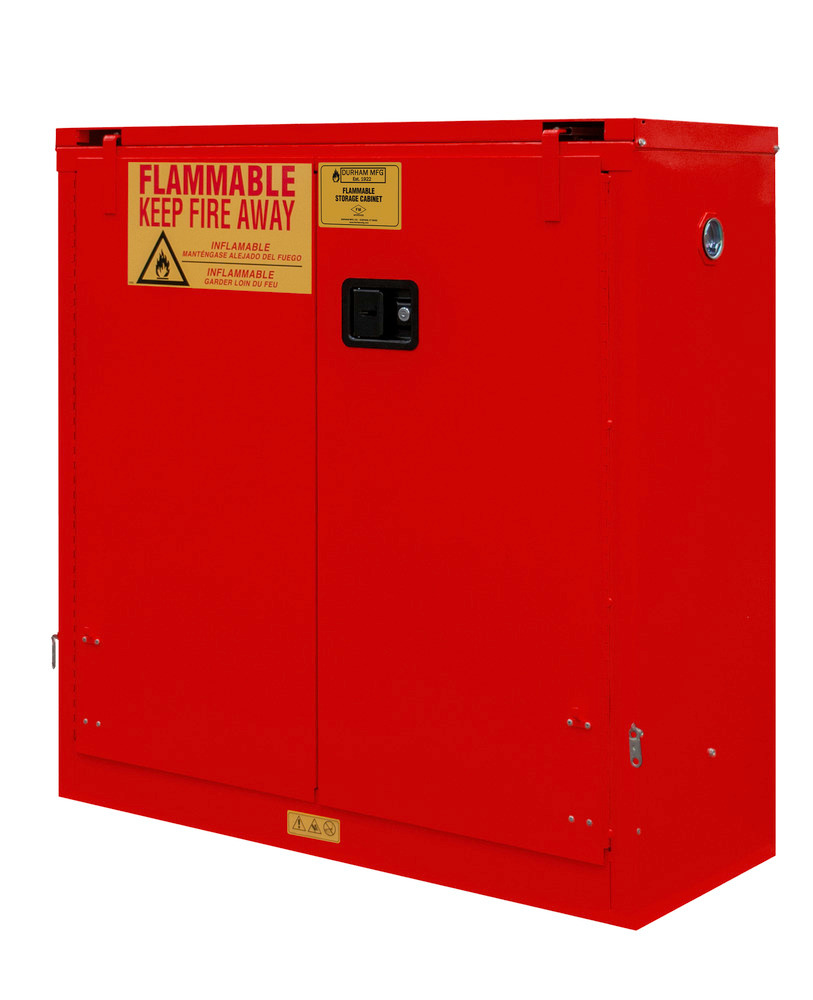 Flammable Safety Cabinet - 30 Gallon  - FM Approved - Self-Closing Door - Red - 1030S-17 - 2