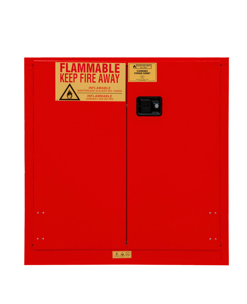 Flammable Safety Cabinet - 30 Gallon - FM Approved - Manual Closing Door - Red - 1030M-17 - 3