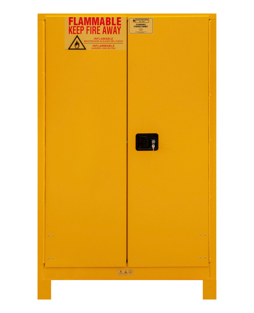 Flammable Safety Cabinet - 90 Gallon - FM Approved - Manual Closing Door - with Legs - 1090ML-50 - 2