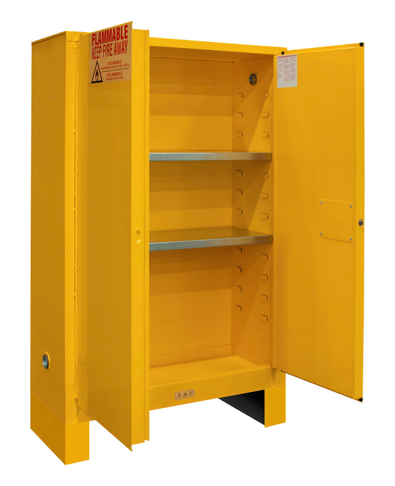 Flammable Safety Cabinet - 45 Gallon - FM Approved - Manual Closing Door - with Legs - 1045ML-50 - 3
