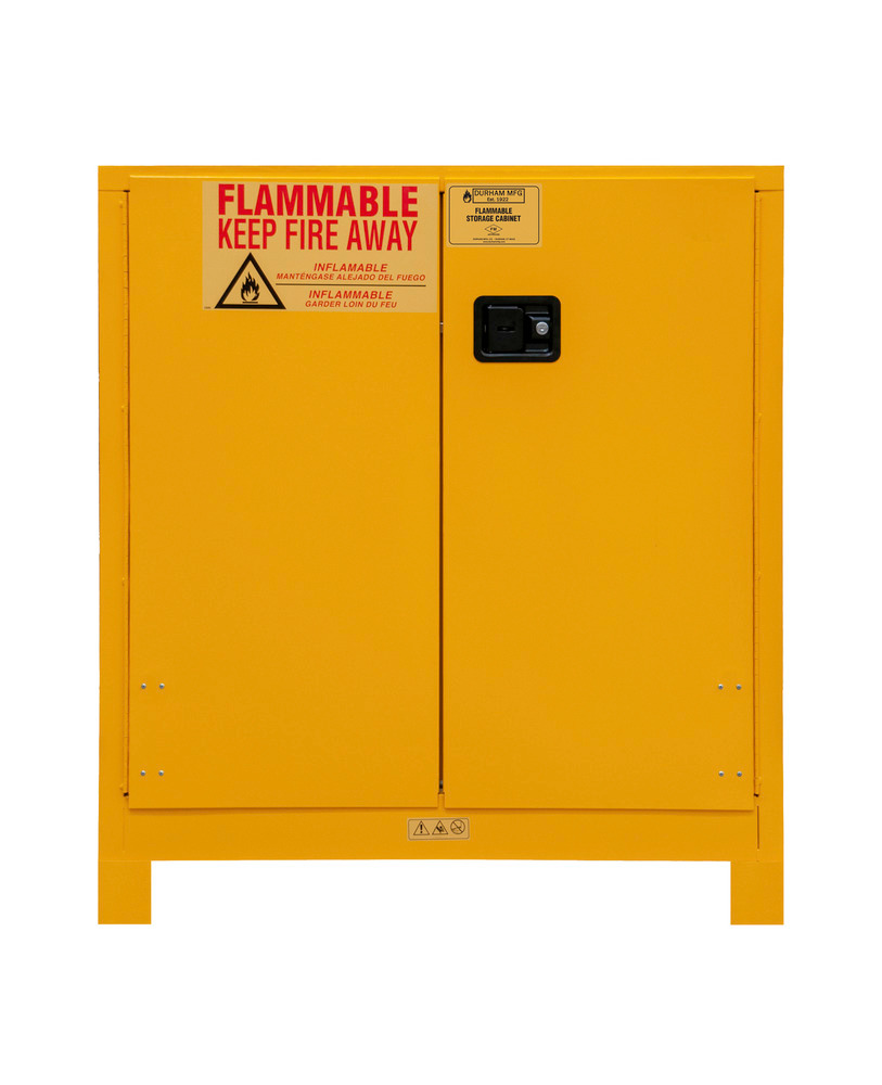 Flammable Safety Cabinet - 30 Gallon - FM Approved - Manual Closing Door - with Legs - 1030ML-50 - 5