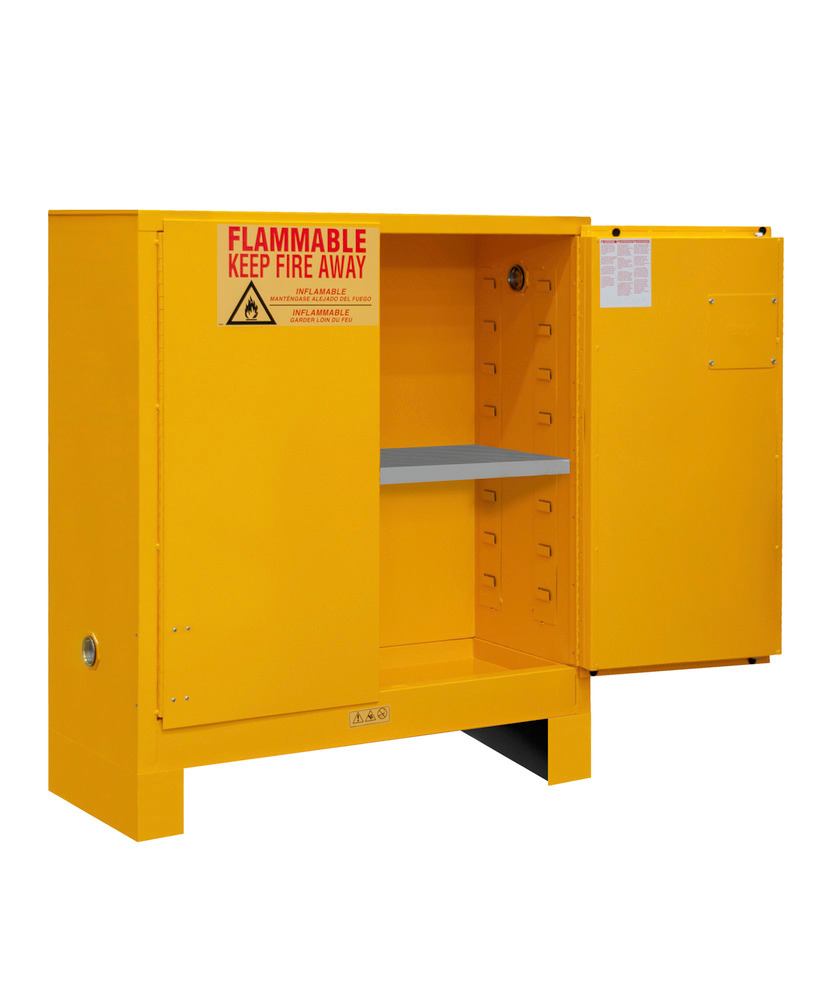 Flammable Safety Cabinet - 30 Gallon - FM Approved - Manual Closing Door - with Legs - 1030ML-50 - 4