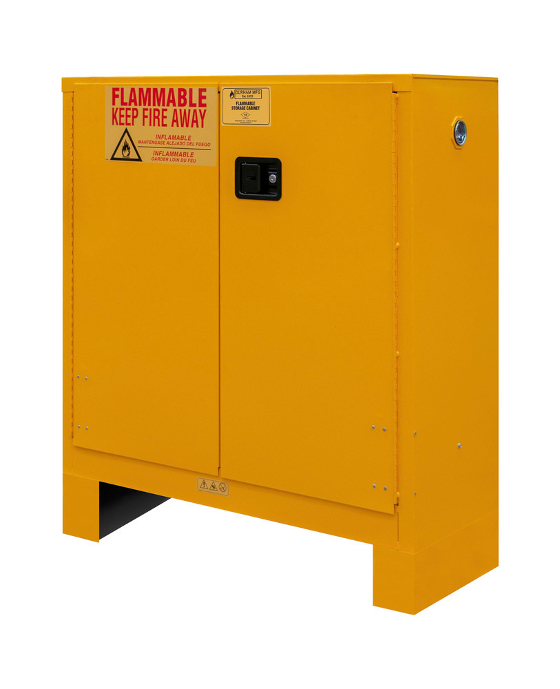 Flammable Safety Cabinet - 30 Gallon - FM Approved - Manual Closing Door - with Legs - 1030ML-50 - 3