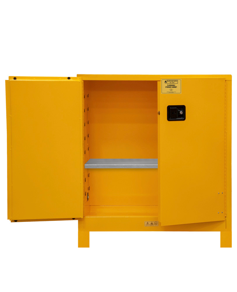 Flammable Safety Cabinet - 30 Gallon - FM Approved - Manual Closing Door - with Legs - 1030ML-50 - 2
