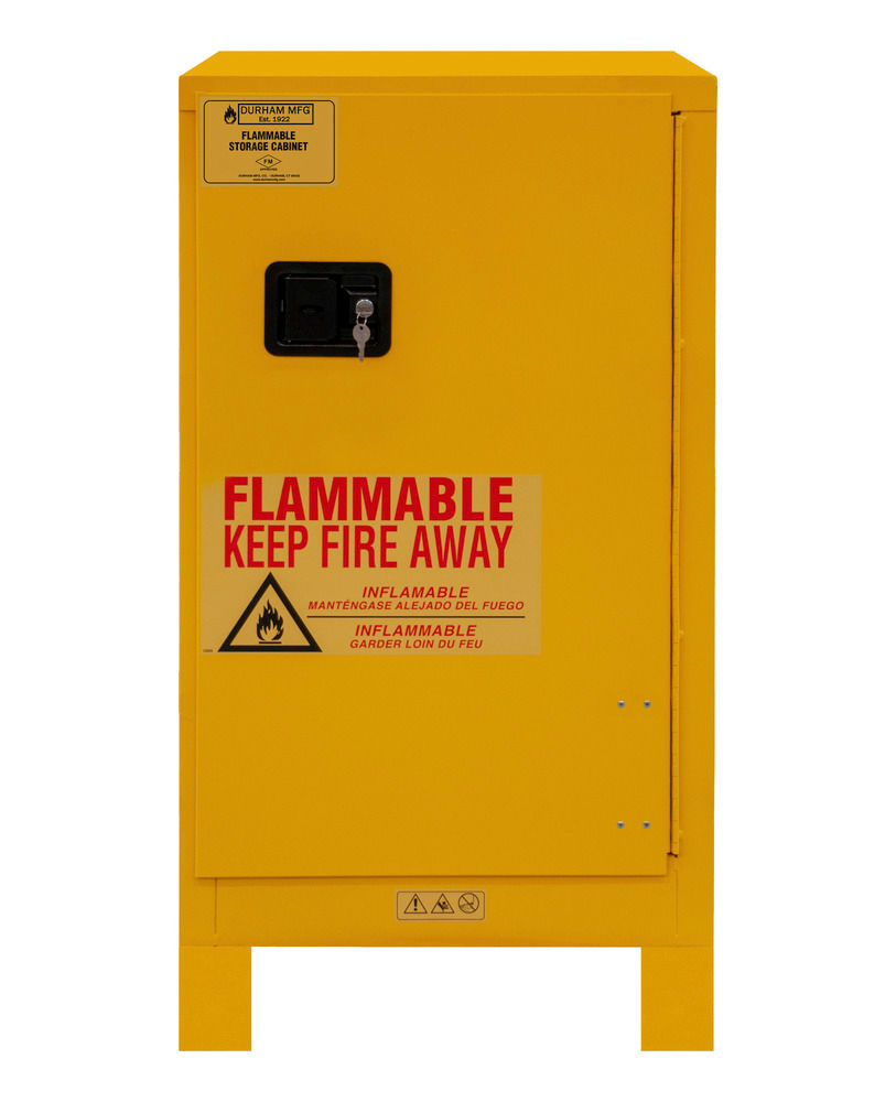 Flammable Safety Cabinet - 16 Gallon - FM Approved - Manual Closing Door - with Legs - 1016ML-50 - 3