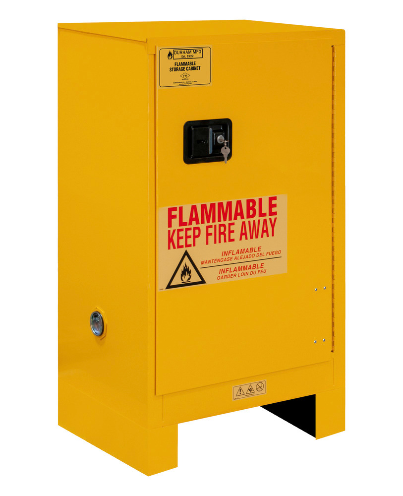 Flammable Safety Cabinet - 16 Gallon - FM Approved - Manual Closing Door - with Legs - 1016ML-50 - 2