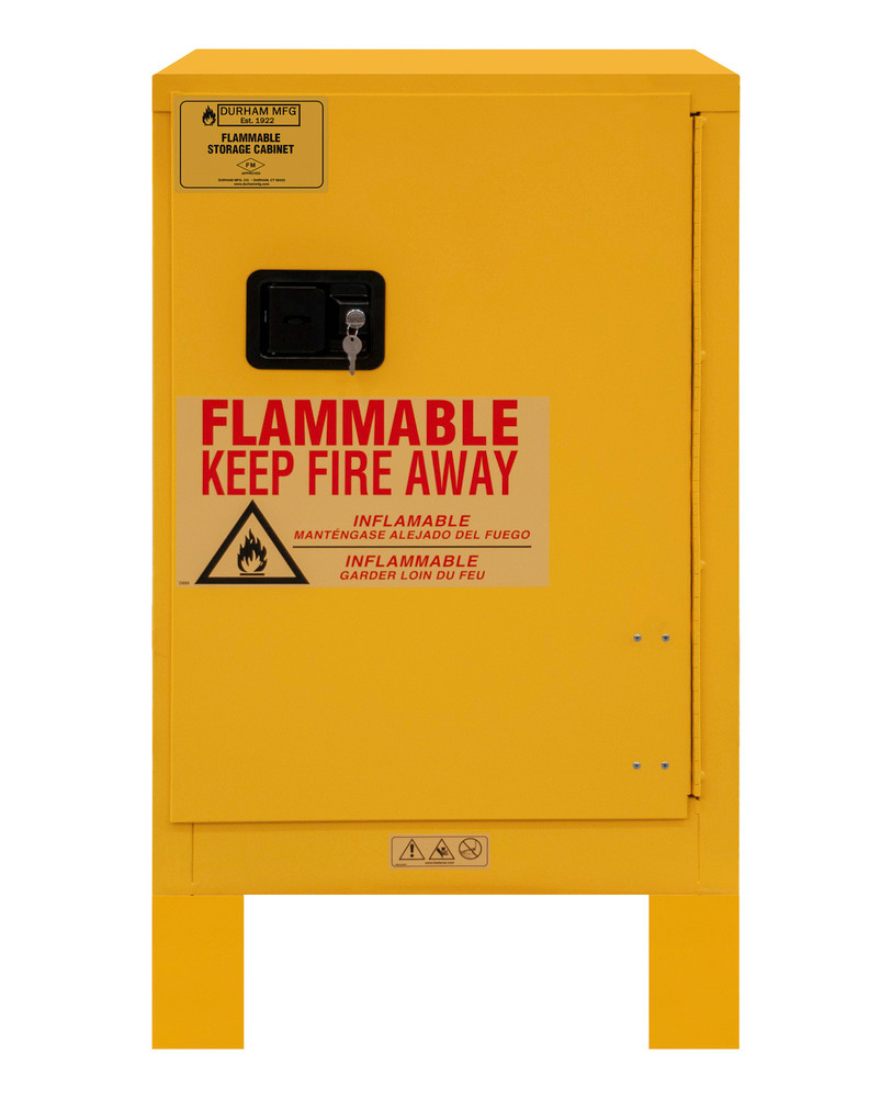 Flammable Safety Cabinet - 12 Gallon - FM Approved - Manual Closing Door - with Legs - 1012ML-50 - 3