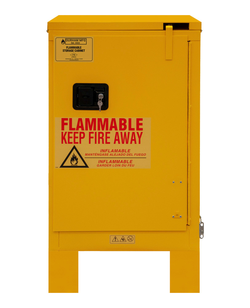Flammable Safety Cabinet - FM Approved - 12 Gallon - Self-Closing Door with Legs - 2