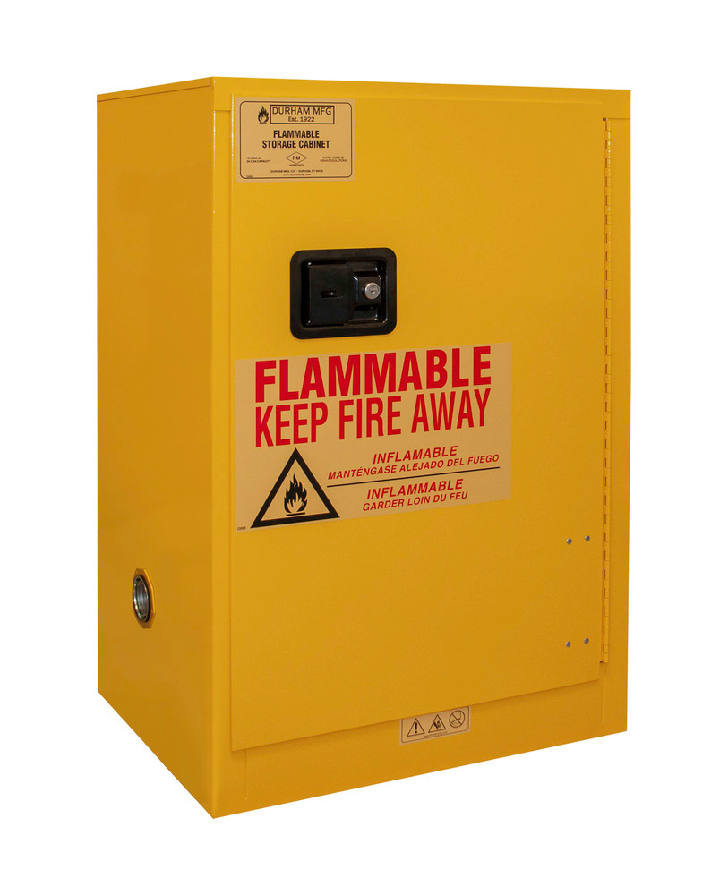 24 Aerosol Can Flammable Safety Cabinet - FM Approved - Manual Closing - 2 Slide Shelves - 1012MA-50 - 1