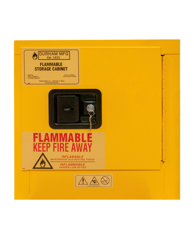 Flammable Safety Cabinet - 2 Gallon - FM Approved - Manual Closing Door - 1002M-50 - 2
