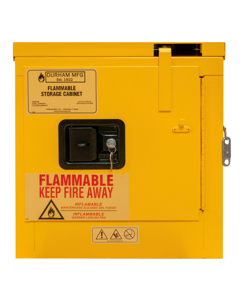 Flammable Safety Cabinet - 2 Gallon - FM Approved - Self Closing Door - 1002S-50 - 3