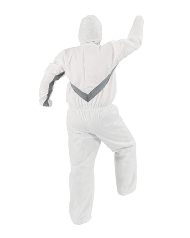 Kleenguard Extra Coverall - White - Microforce Barrier Fabric - Anti-Static - Zipper - 2