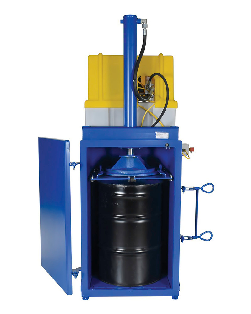 Drum Crusher & Compactor - 208 V - Built-in Fork Pockets - up to 55-Gallon Drum - 5