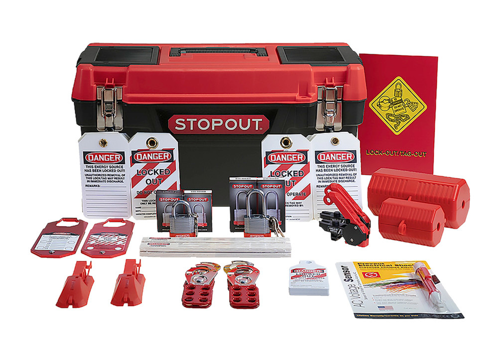 STOPOUT® Lockout Kit - Deluxe Lockout Kit - Polyethylene Construction - Red - 2