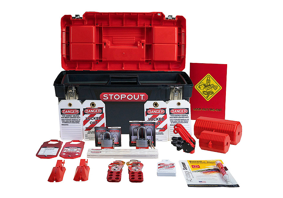 STOPOUT® Lockout Kit - Deluxe Lockout Kit - Polyethylene Construction - Red - 1