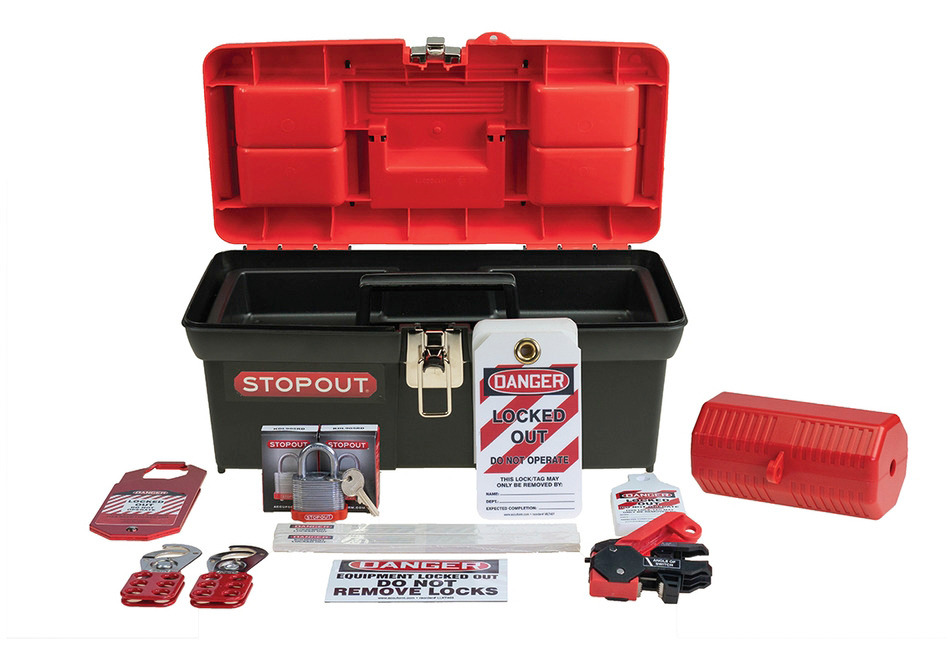 STOPOUT® Lockout Kit - Standard Lockout Kit - Polyethylene Construction - Red - 1