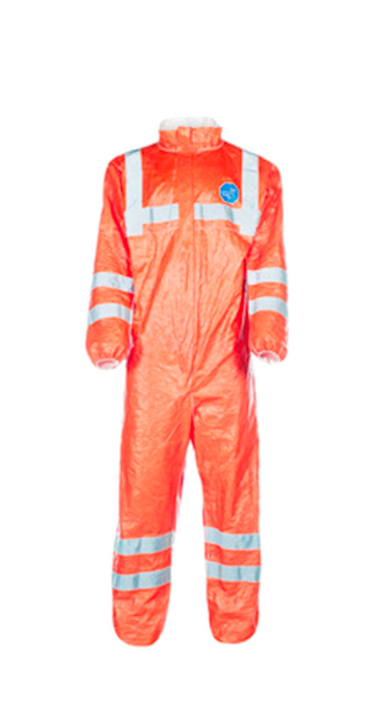 Coverall - Fluorescent Orange with Gray - Elasticated Wrists & Ankles - Anti-Static - Small - 1