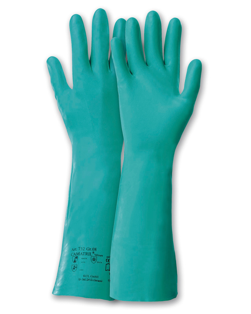 Rękawice ochronne do chemikaliów KCL Camatril z nitrylu, kat. III, dł. 30 cm, rozmiar 8, 10 par - 1