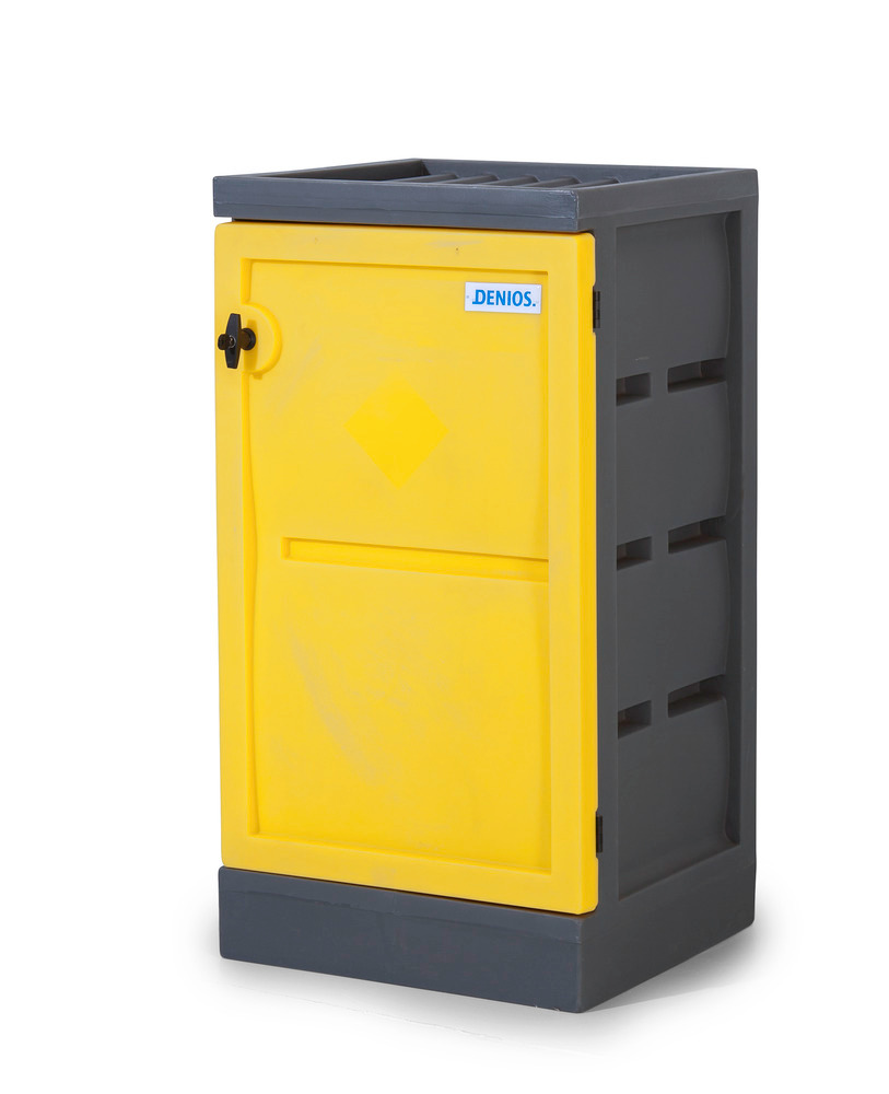 PolyStore Chemical Storage Cabinet - W 60 cm - Drip Tray - Galvanized Grid Shelf - Type PS 611-1.1 - 4
