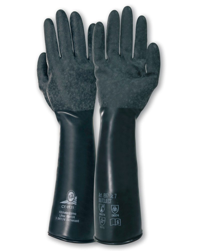 KCL chemicky odolné ochranné rukavice Butoject, z butylu, kategorie III, vel. 8, 1 pár - 1