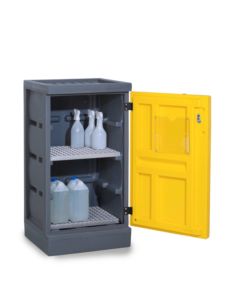 PolyStore Chemical Storage Cabinet - W 60 cm - 2 Gratings V2A - Type PS 611-2 - 2