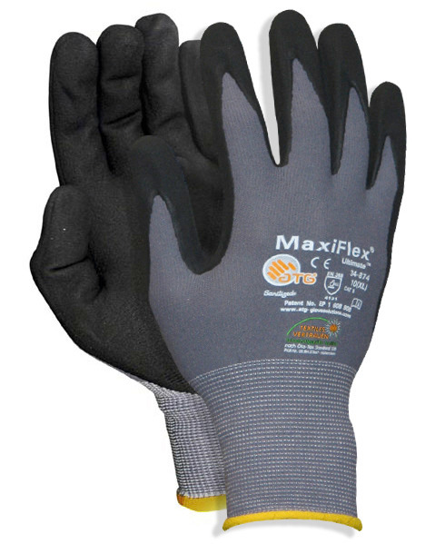 Gants tricot Nylon, nitrile/PU, taille 8, 12 paires - 1