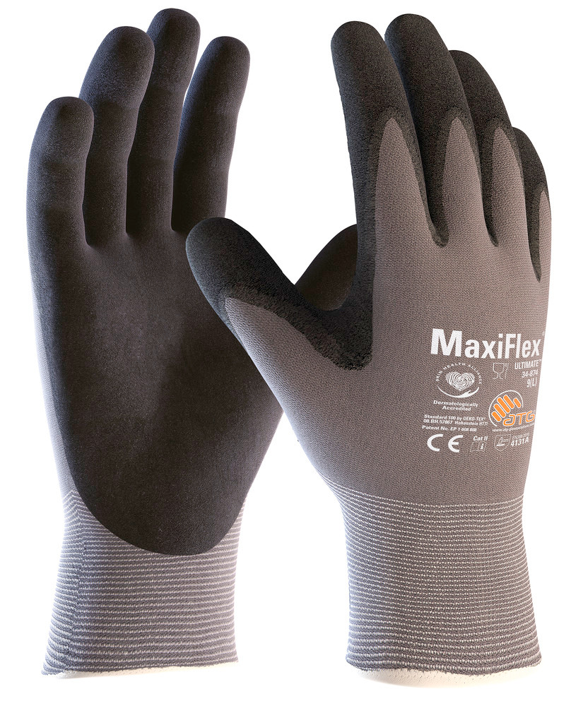 ATG Schutzhandschuh MaxiFlex Ultimate 34-874, Kat.II, Gr. 8, VE = 12 Paar - 1