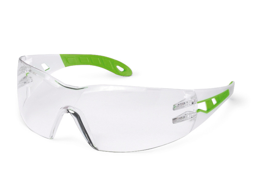 Bågglasögon uvex pheos - 9192, vit/grön, genomskinligt polykarbonatglas