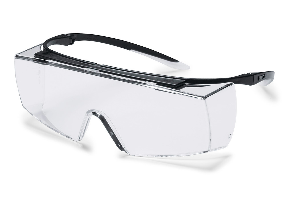 Skyddsglasögon uvex super f OTG - 9169, svart, genomskinligt polykarbonatglas