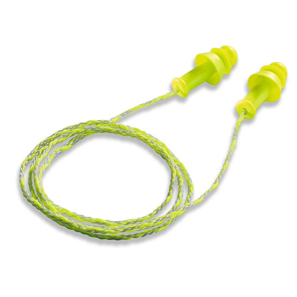 Bouchons d'oreilles uvex whisper+, avec cordelette, boite hygiénique, SNR 27, vert lime, 50 paires - 1
