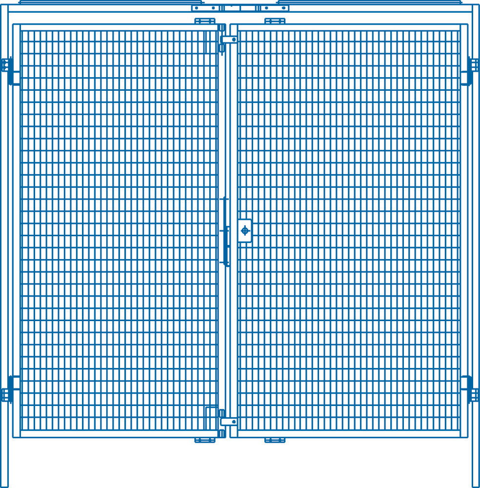 Puerta doble  para separación de áreas en la protección de máquinas:2000 x 2000 mm